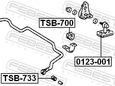 Mounting, stabiliser bar TSB-733