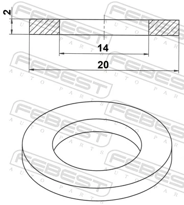 FEBEST 88430-142020F Seal Ring, oil drain plug