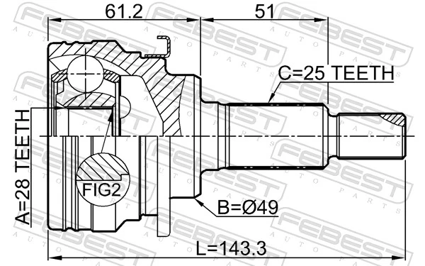 Joint Kit, drive shaft 0710-AZG413