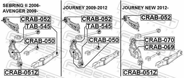 Mounting, control/trailing arm CRAB-052