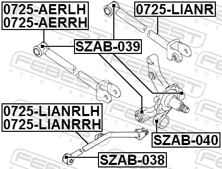Mounting, control/trailing arm SZAB-040