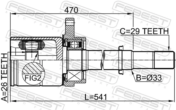 Joint Kit, drive shaft 0211-J31VQ35RH