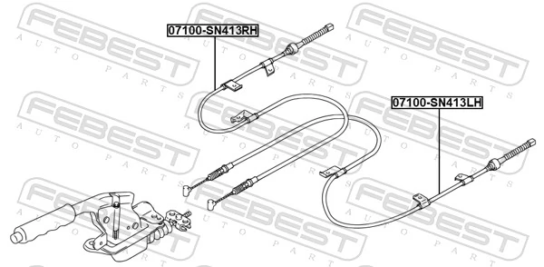 Cable Pull, parking brake 07100-SN413LH