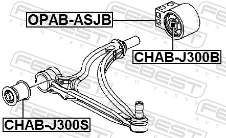 Mounting, control/trailing arm OPAB-ASJB