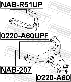 Mounting, control/trailing arm NAB-207