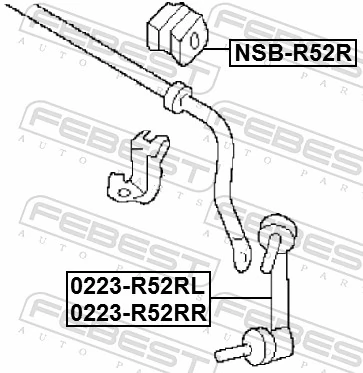 Mounting, stabiliser bar NSB-R52R