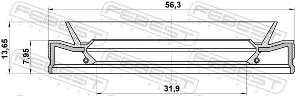 FEBEST 95HEY-33560814C Shaft Seal, automatic transmission