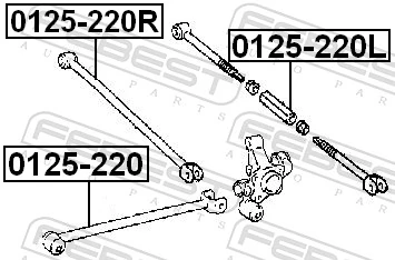 Control/Trailing Arm, wheel suspension 0125-220