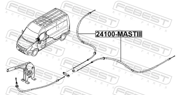 Cable Pull, parking brake 24100-MASTIII