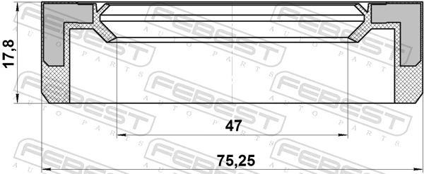 FEBEST 95BAY-49750818X Seal Ring, wheel hub