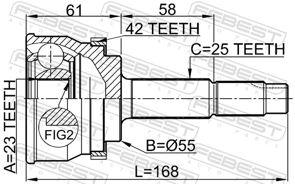 Joint Kit, drive shaft 0210-061A42