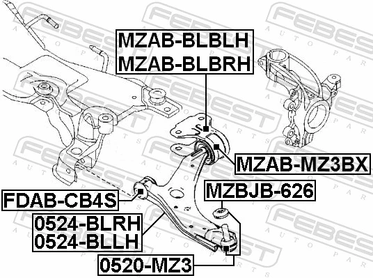 Control/Trailing Arm, wheel suspension 0524-BLLH