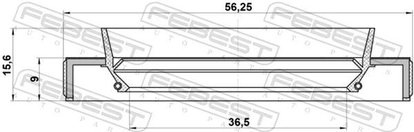 FEBEST 95HBY-38560916L Shaft Seal, drive shaft