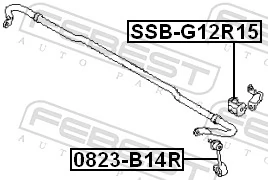 Link/Coupling Rod, stabiliser bar 0823-B14R