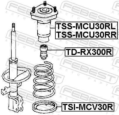 Suspension Strut Support Mount TSS-MCU30RL