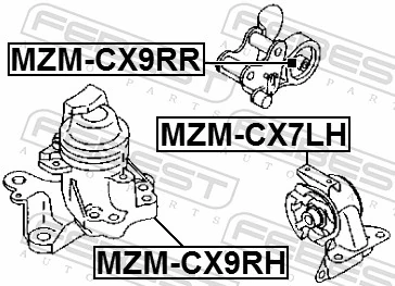 FEBEST MZM-CX9RH Mounting, engine