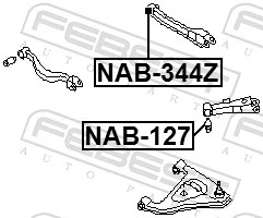 FEBEST NAB-344Z Mounting, control/trailing arm