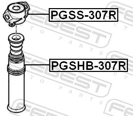 Tutup/bellow pelindung, peredam kejut PGSHB-307R