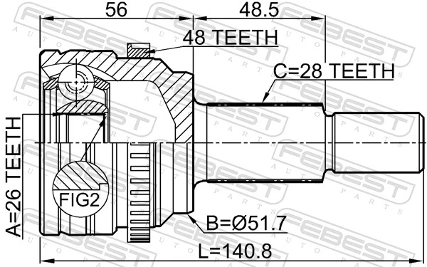 Joint Kit, drive shaft 0510-CX5A48R