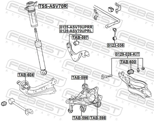 FEBEST TAB-604 Mounting, control/trailing arm