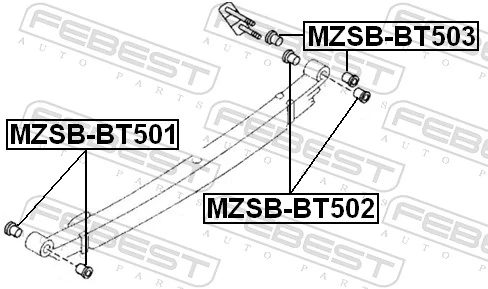 FEBEST MZSB-BT501 Bushing, leaf spring