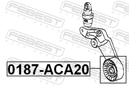 Tensioner Pulley, V-ribbed belt 0187-ACA20