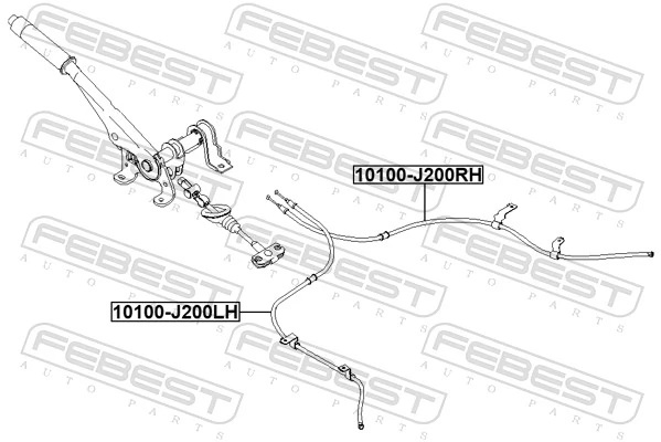 Cable Pull, parking brake 10100-J200RH