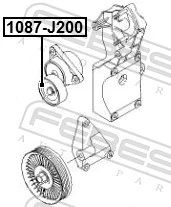 Tensioner Pulley, V-ribbed belt 1087-J200