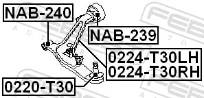 Mounting, control/trailing arm NAB-239