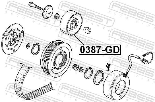 Tensioner Pulley, V-ribbed belt 0387-GD