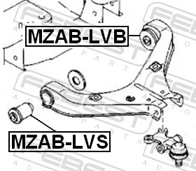 FEBEST MZAB-LVB Mounting, control/trailing arm