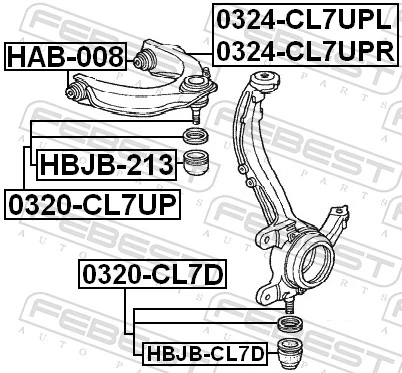 Control/Trailing Arm, wheel suspension 0324-CL7UPR