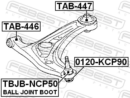 Mounting, control/trailing arm TAB-447