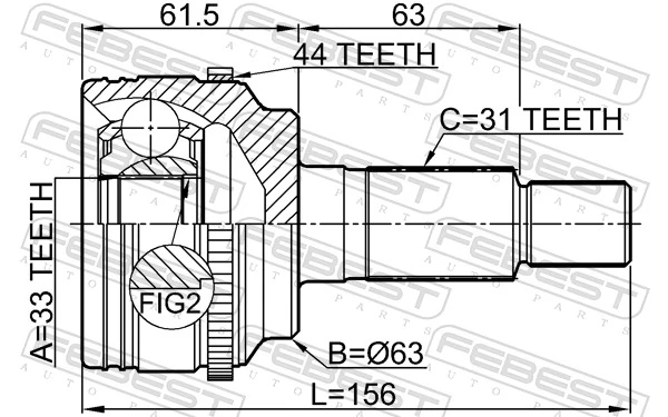Joint Kit, drive shaft 0510-ERA44