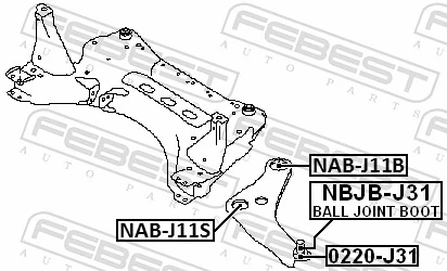 Mounting, control/trailing arm NAB-J11B