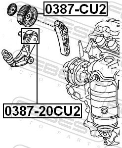Tensioner Pulley, V-ribbed belt 0387-CU2