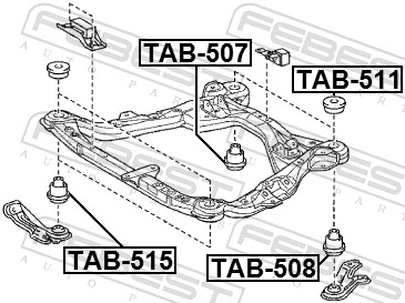 FEBEST TAB-515 Mounting, support frame/subframe