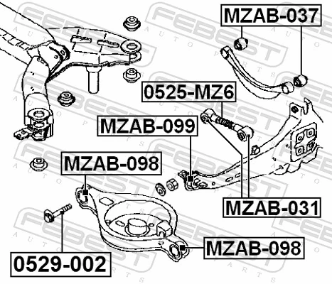 Mounting, control/trailing arm MZAB-098