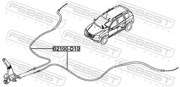 Cable Pull, parking brake 02100-D10