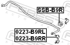 Link/Coupling Rod, stabiliser bar 0823-B9RR