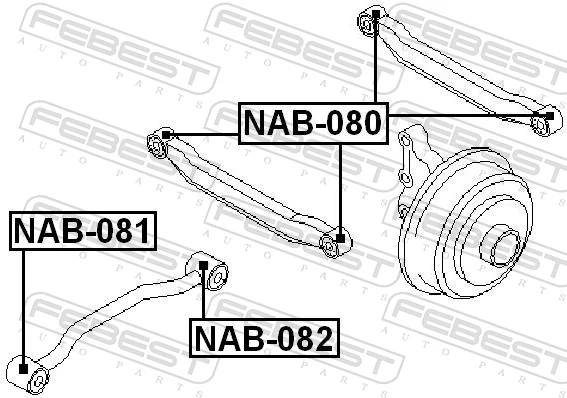 FEBEST NAB-081 Mounting, control/trailing arm