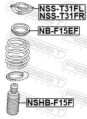 FEBEST NB-F15EF Rolling Bearing, suspension strut support mount
