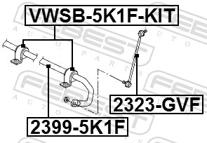 Repair Kit, stabiliser bush VWSB-5K1F-KIT