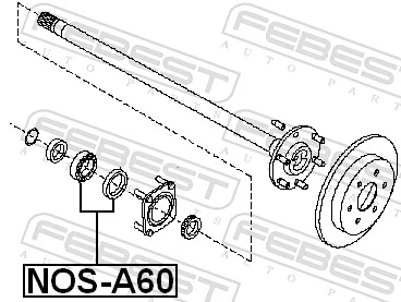 FEBEST NOS-A60 Bearing, drive shaft