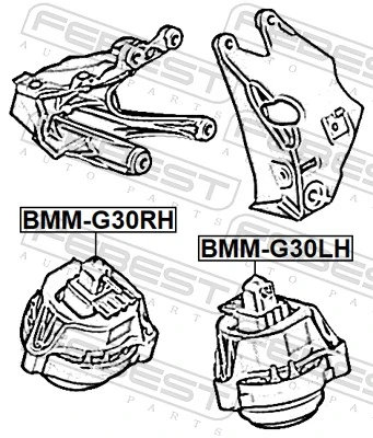 Mounting, engine BMM-G30LH