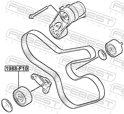 Polea inversión/guía, correa poli V 1988-F10