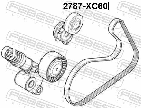 Tensioner Pulley, V-ribbed belt 2787-XC60