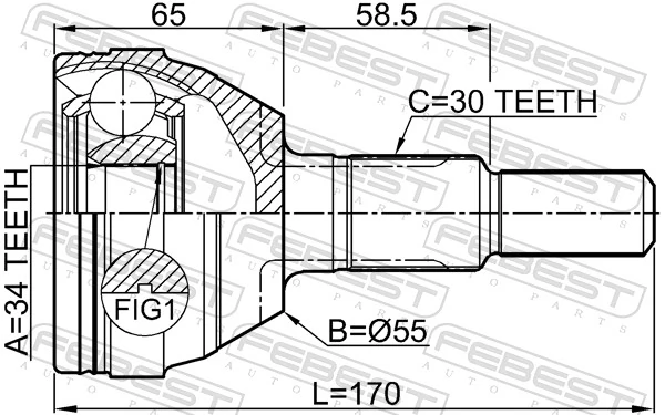 Joint Kit, drive shaft 1810-ANT
