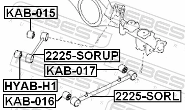 Mounting, control/trailing arm KAB-015