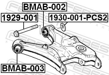 Mounting, control/trailing arm BMAB-003